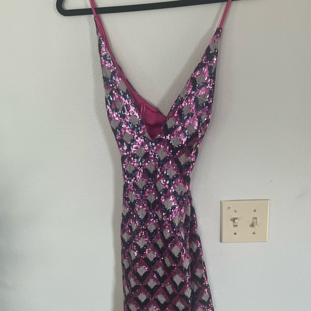 NWT$595-Ramy Brook Berkley Sequins Checkmate Sexy Mini Dress NYE Cocktail Party